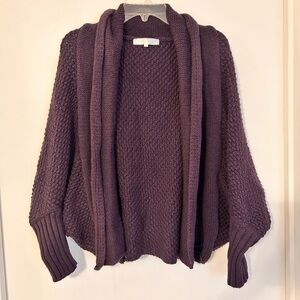 Cozy Open-Front Chunky Knit Cardigan - Dark Plum